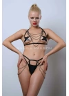 Zincir Detaylı Şık Lastik Harness Takım, Erotik Fantezi Giyim - Brf1065