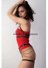 Zincirli Dansçı Kostüm, Seksi Deri Dansçı Harness Takım - Brf1084