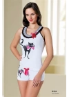 Kedi Baskılı Sporcu Şortlu Takım B326