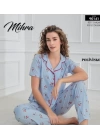Mihra 90141 Kadın Boydan Düğmeli Pijama Takımı