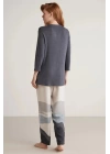Nautıca W604 Kadın Patlı V Yaka Uzun Kollu Pijama Takımı