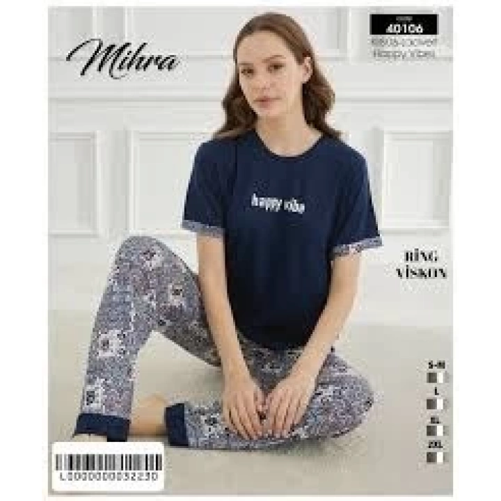 Mihra 40106 Kadın Kısa Kol Pijama Takımı