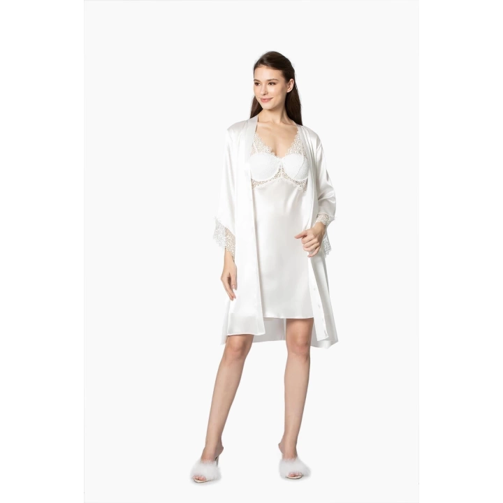 Pierre Cardin 6040 Kısa Gecelikli 6lı İpek Set