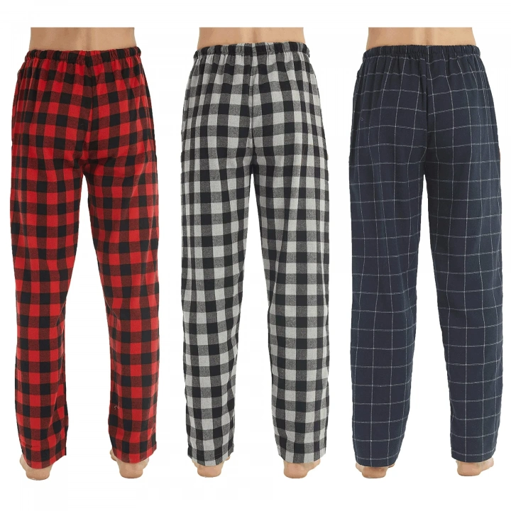 Pijalüx Erkek  Kareli Poplin Cepli Alt Pijama