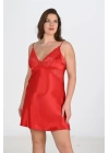 2li Kırmızı Sabahlık Takımı Bigsize 6207