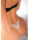 Arkası Kelebek Desenli Beyaz Fantezi Tanga String