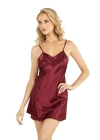 Beruflic Bordo Kısa Saten Gecelik 8231