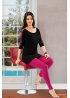 Beruflic Omuz Güpürlü Uzun Kol Kadın Pijama Takım 876
