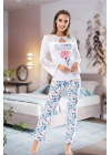 Beruflic Uzun Kol Dantelli Kadın Pijama Takım 1115