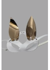 Beyaz/gold Tavşan Kulaklı Deri Sexi Maske 800488