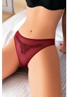 Bordo Nakış Desenli Taşlı Fantezi Tanga String