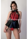 Büstiyer Etek, Büstiyer Deri Harness - Brf998