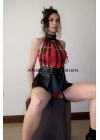 Büstiyer Etek, Büstiyer Deri Harness - Brf998
