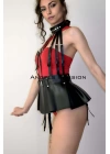 Büstiyer Etek, Büstiyer Deri Harness - Brf998