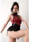 Büstiyer Etek, Büstiyer Deri Harness - Brf998