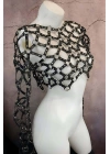 Çapraz Tasarım Uzun Kollu Deri Crop Bağlamalı Büstiyer Harness- Brf1076