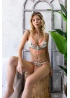 Çiçekli Bralet Sütyen Ve Slip Külot Takım Ekru (32056)