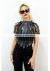 Crop Büstiyer Harness, Deri Göğüs Harness, Gömlek Üzeri Harness - Brf1257