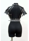 Crop Büstiyer Harness, Deri Göğüs Harness, Gömlek Üzeri Harness - Brf1257