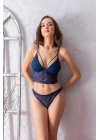 Dantelli Hafif Destekli Bralet Ve String Takım Lacivert (brf31712)