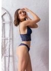 Dantelli Hafif Destekli Bralet Ve String Takım Lacivert (brf31712)
