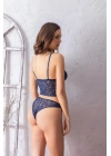 Dantelli Hafif Destekli Bralet Ve String Takım Lacivert (brf31712)