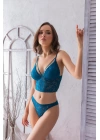 Dantelli Hafif Destekli Bralet Ve String Takım Petrol Mavisi (brf31712)