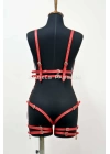 Deri Body Harness, Deri Dansçı Kostüm, Pole Dans Kostüm - Apft502