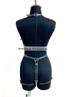 Deri Body Harness, Zincir Ve Kelepçeli Fantezi İç Giyim - Brf1098