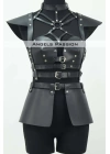 Deri Elbise Harness, Deri Etek Ve Göğüs Elbise - Brf1371