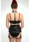 Deri Fantezi Giyim, Seksi Deri İç Giyim, Şık Deri Harness Takım - Brf874