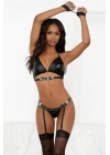Deri Görünümlü Sexi Harness Deri Li Jartiyer Takım Set 51210