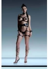 Erotik Deri İç Giyim, Fantezi Deri Harness Takım, Seksi İç Giyim - Brf1134