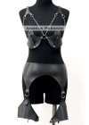 Erotik Deri Jartiyer Harness Takım, Kadın Fantezi İç Giyim - Brf1220