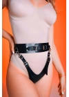 Fantazi Bel Kemerli Arkası Açık Deri Külot Harness - Brf1276