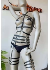 Fantazi Deri İç Giyim Jartiyer Harness - Brf524