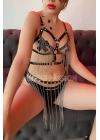 Fantazi Giyim Zincirli Etek Ve Büstiyer Takım - Brf496