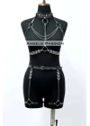 Fantazi İç Giyim Zincirli Erotik Harness Takım - Brf1081