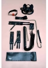 Fantazi Kırbaç Kelepçe Set, 6lı Set, Ayak - El Kelepçesi, Maske, Ağız Topu - Brf1308