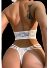 Fantezi Beyaz Dantelli Babydoll Takım 50157