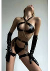 Fantezi Deri Harness Set, Club Wear, Seksi Deri Fantezi Takım - Apft1330
