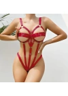 Fantezi Lastik Body Harness Kırmızı