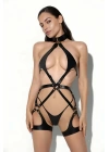 Full Body Deri Harness, Seksi Deri Fantezi Giyim, Erotik Deri İç Giyim - Brf1331