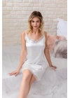 Gelin Set Saten Mini Askılı Gecelik Ve String Takım Ekru (mgp32172)