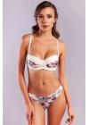 Gitana  Half Push Up Bra,çiçekli Ekru Straplez Konforlu Ve Şık Sütyen