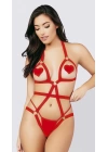 Göğüs Bölgesi Açık Fantezi Kırmızı Harness