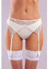Golshan Gala Lace Garter Belt, Kadın Dantelli Ekru Jartiyer