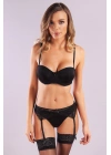 Golshan Gala Lace Garter Belt, Kadın Dantelli Siyah Jartiyer