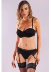 Golshan Gala Lace Garter Belt, Kadın Dantelli Siyah Jartiyer