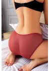 Güpürlü Taşlı Gül Kurusu Tül Fantezi Külot